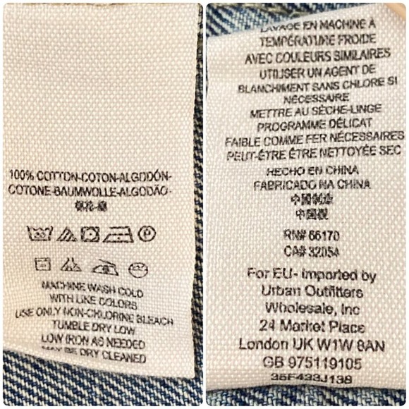 Free People Distressed Jean Jacket Womens Small Blue Gray Terry Hood Arms - Picture 10 of 11